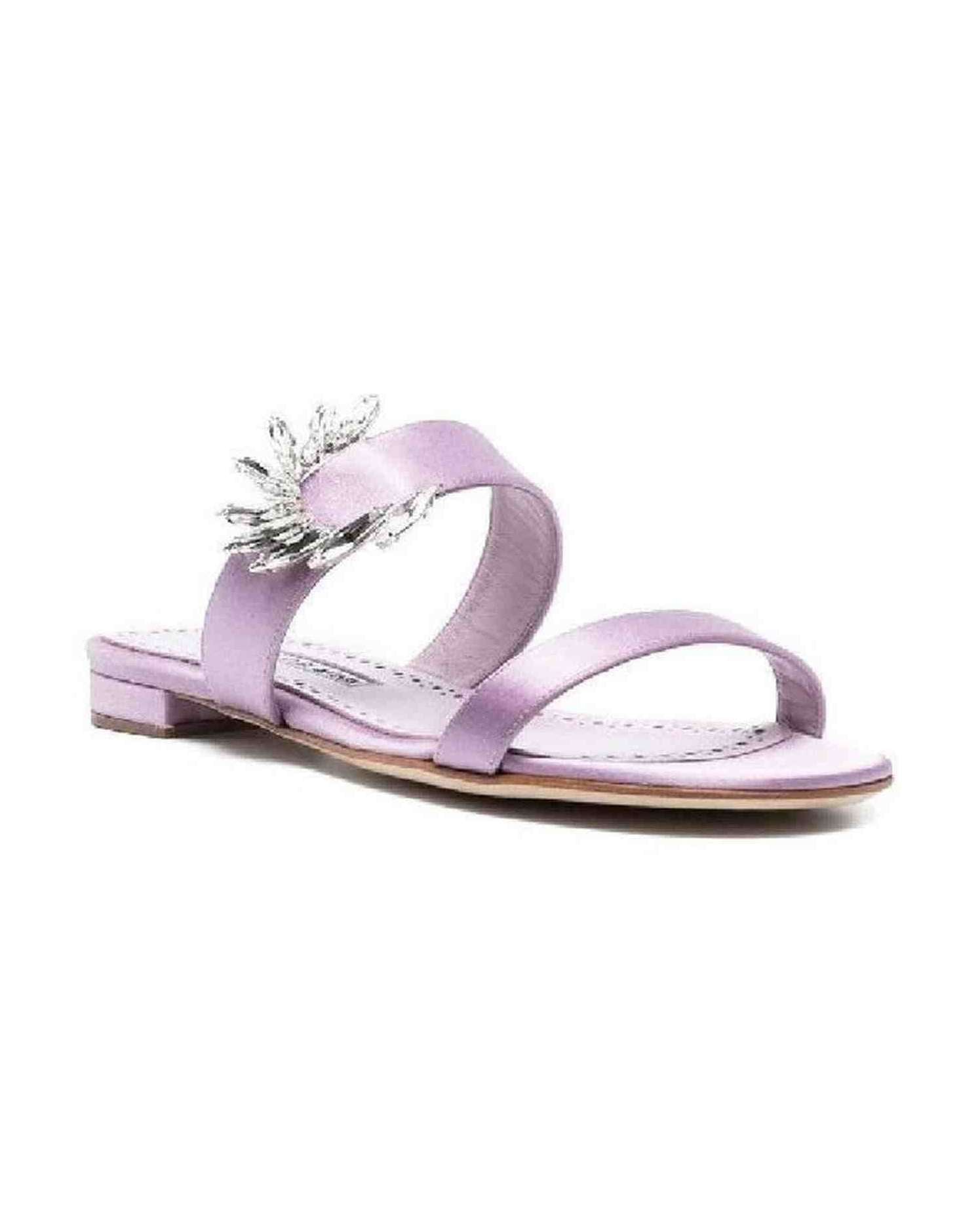 Manolo Blahnik Chivela 010 Flat Sandals Glam Steals