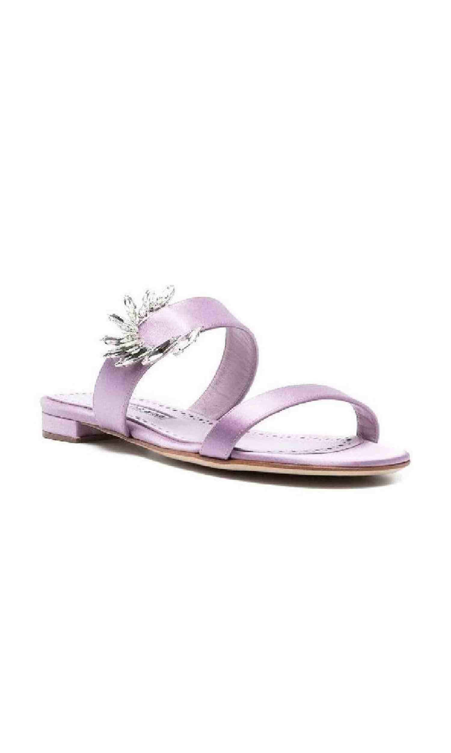Manolo Blahnik Chivela 010 Flat Sandals Glam Steals
