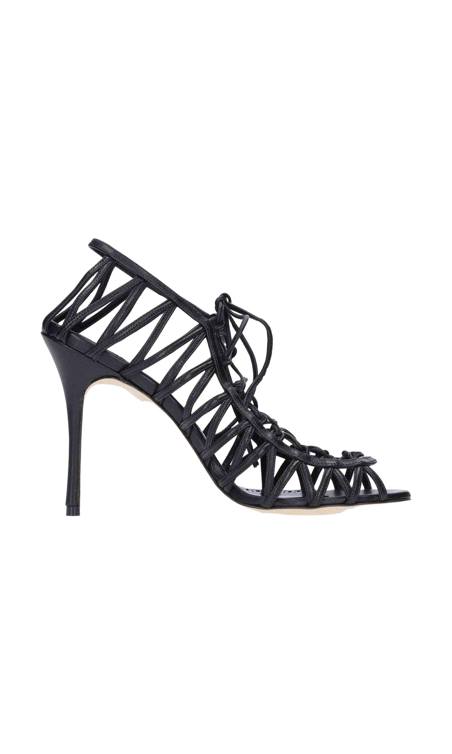 Manolo Blahnik Leather Hamza 105 Sandals Glam Steals