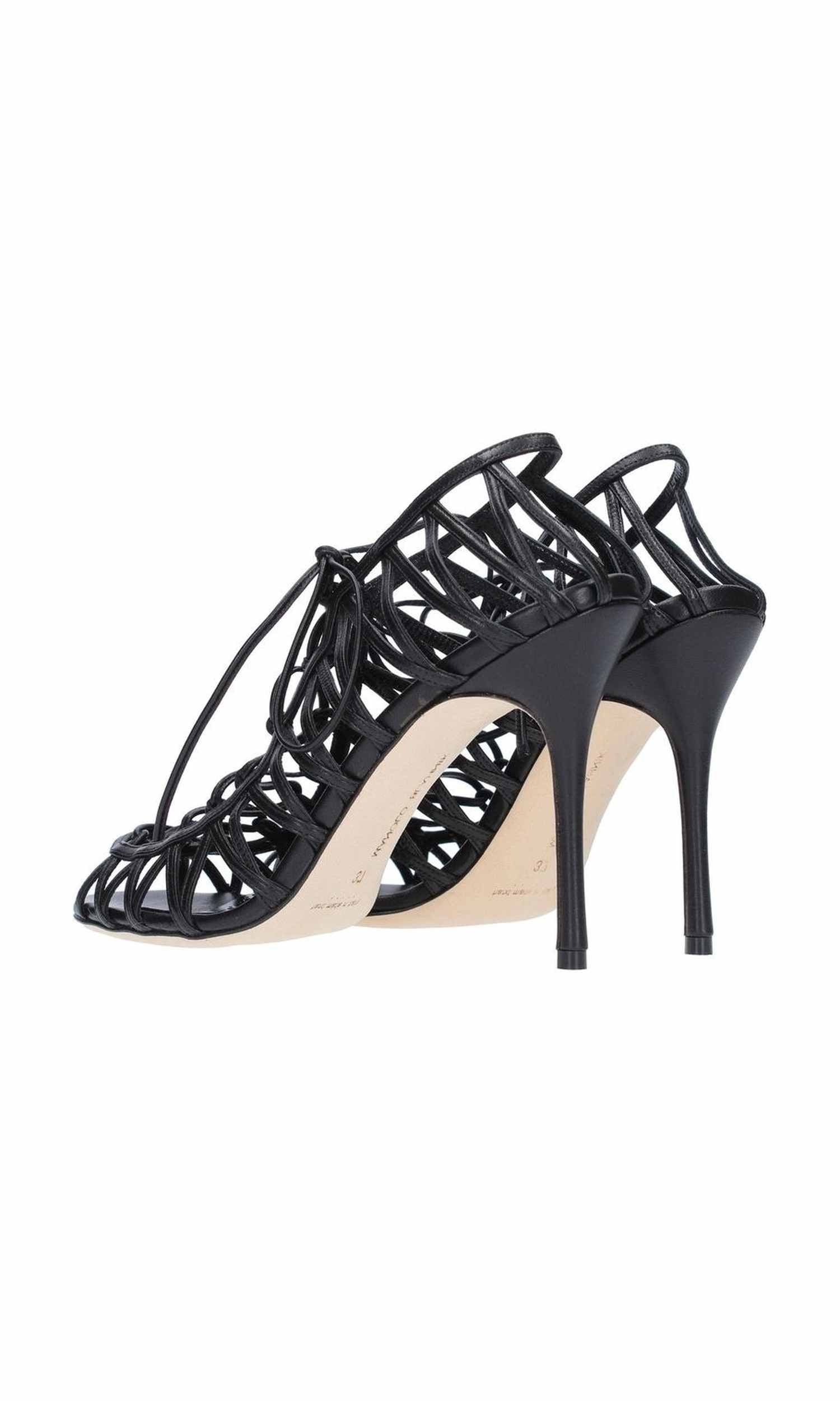 Manolo Blahnik Leather Hamza 105 Sandals Glam Steals