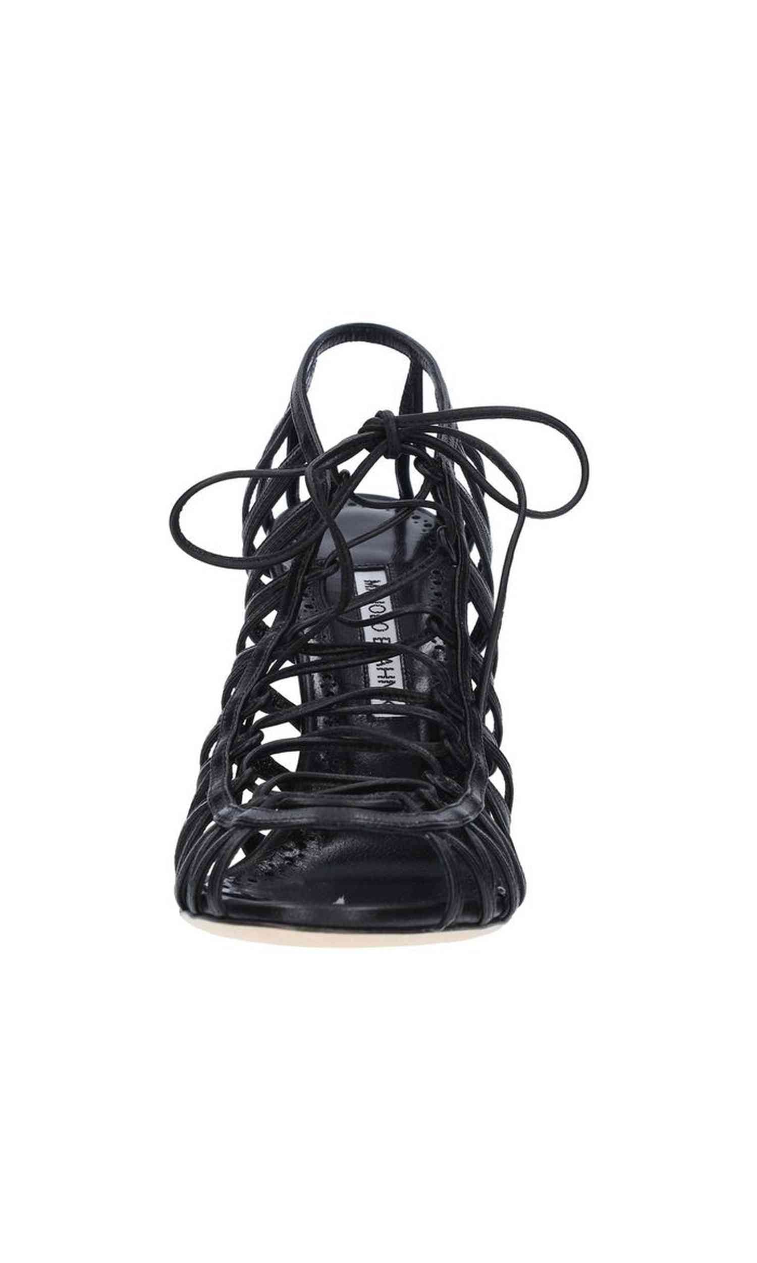 Manolo Blahnik Leather Hamza 105 Sandals Glam Steals