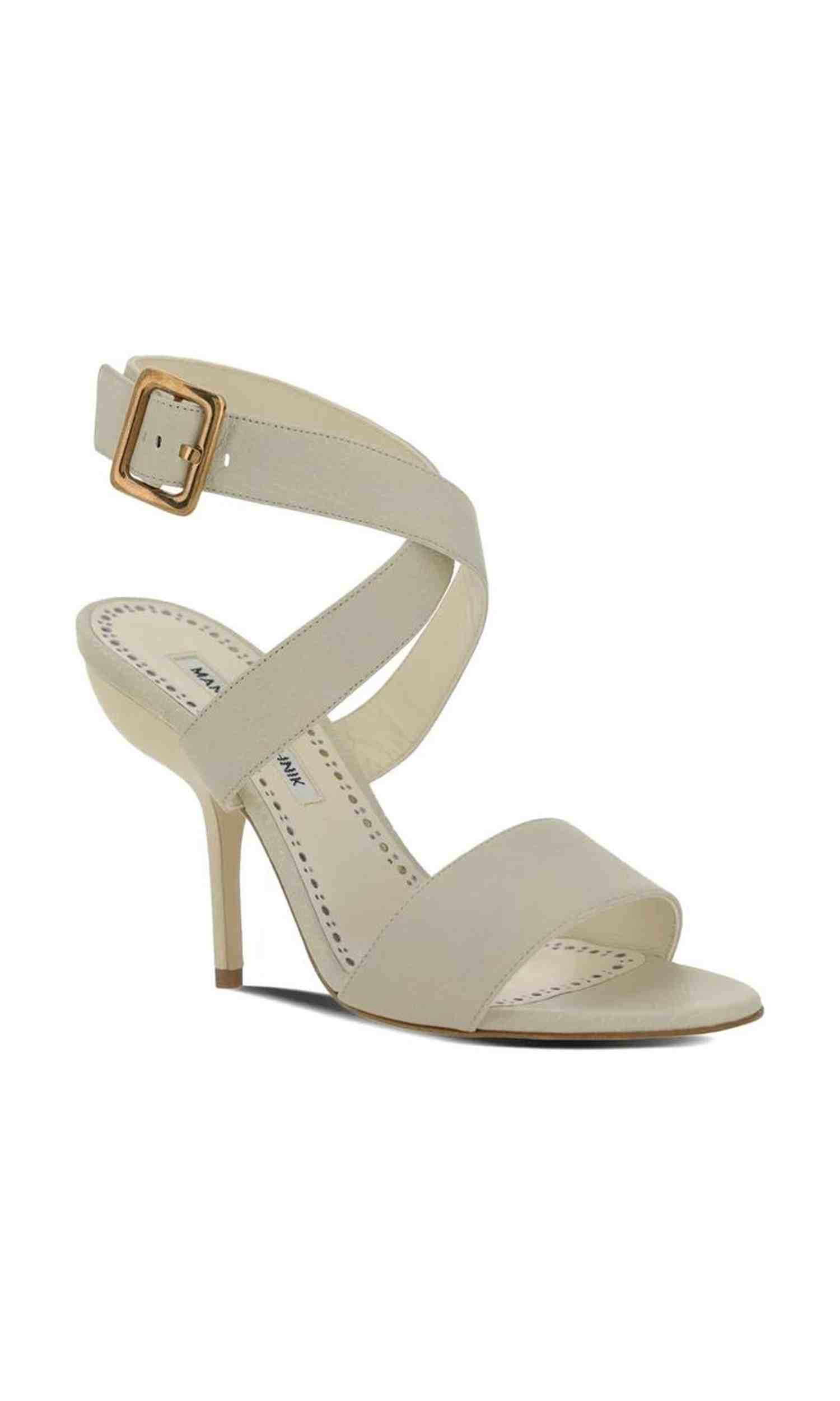 Manolo Blahnik Leather Helua 105 Sandals Glam Steals