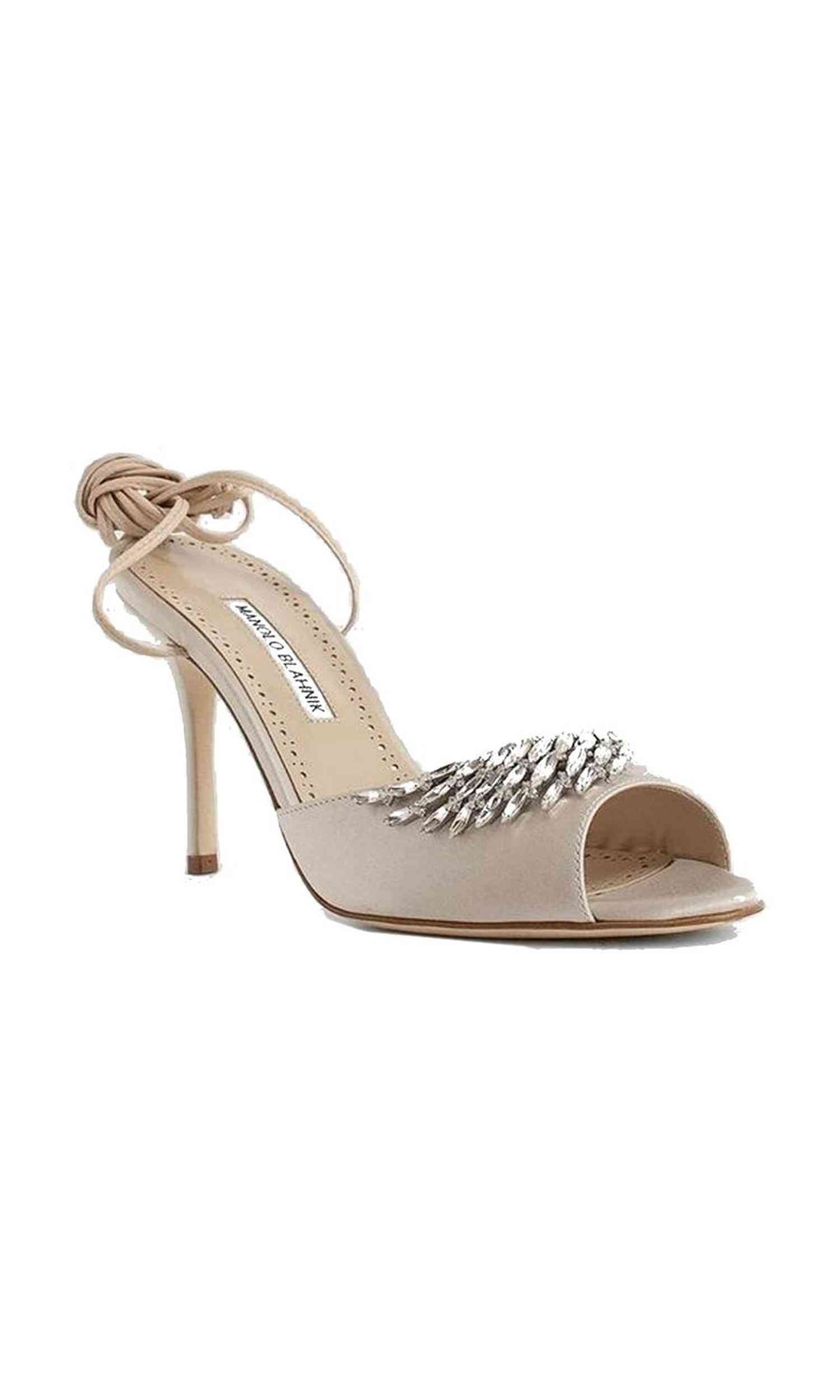Manolo Blahnik Satin Plumena 090 Sandals Glam Steals