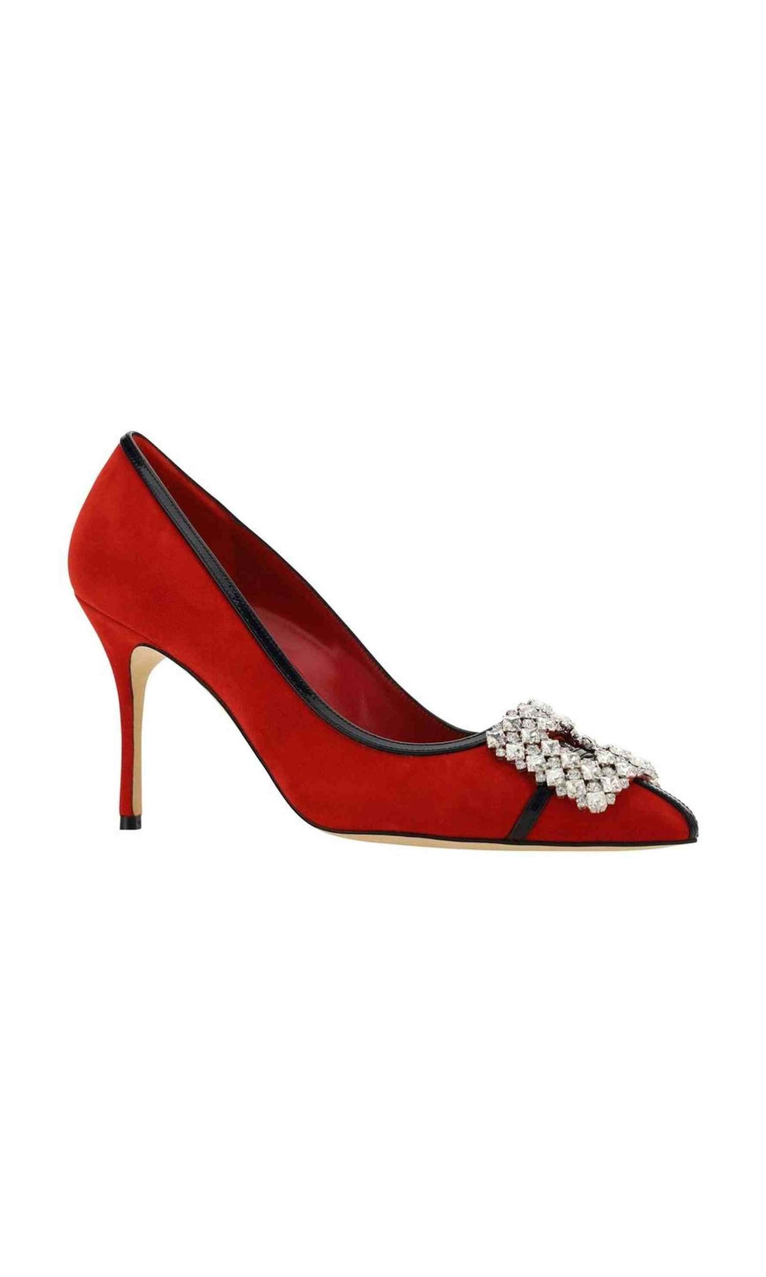 Manolo Blahnik Suede Tuberian 90 Pumps Glam Steals