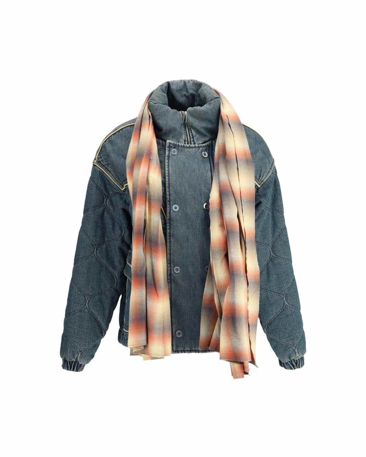 Marbell Denim Down Jacket Scarf Glam Steals