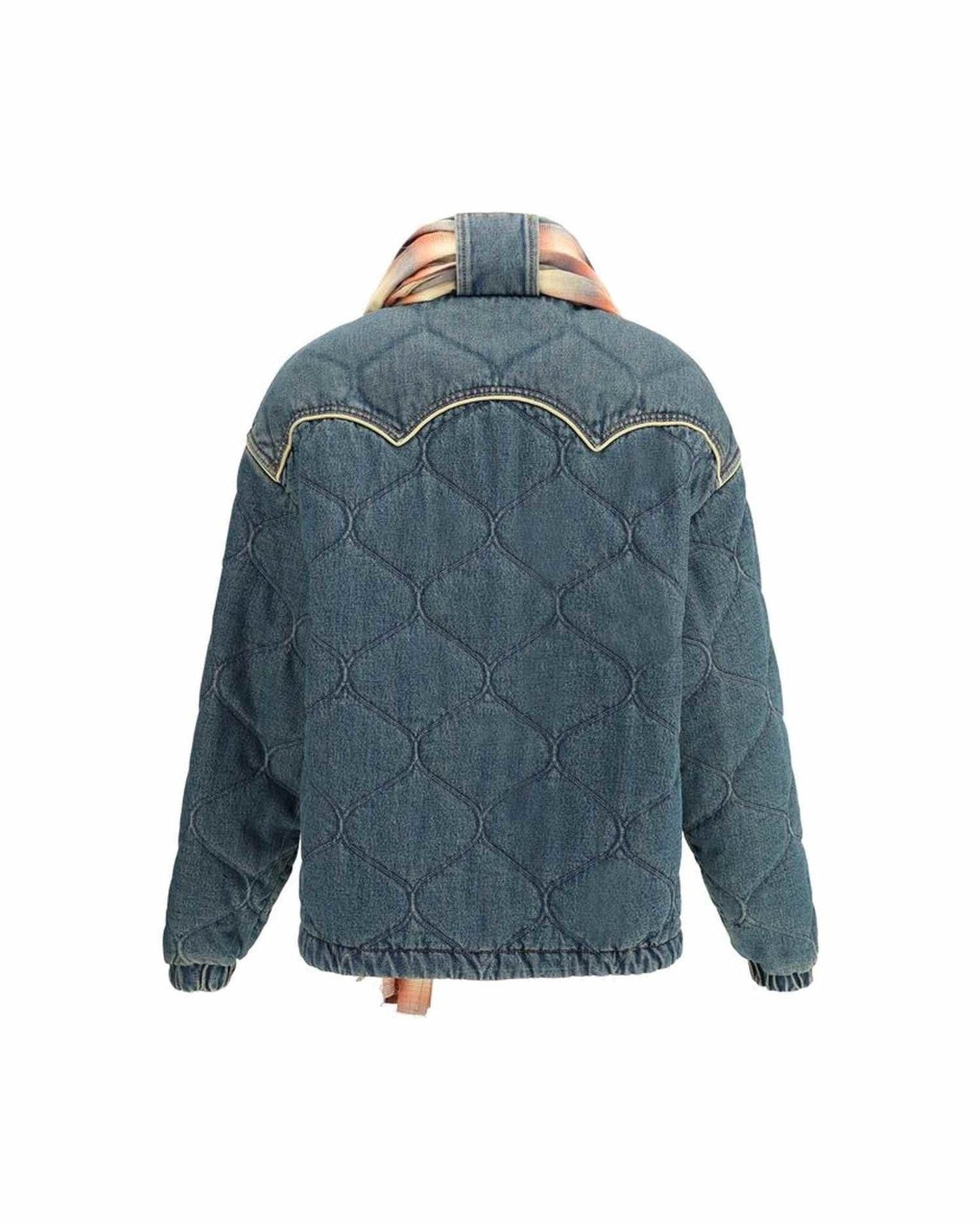 Marbell Denim Down Jacket Scarf Glam Steals