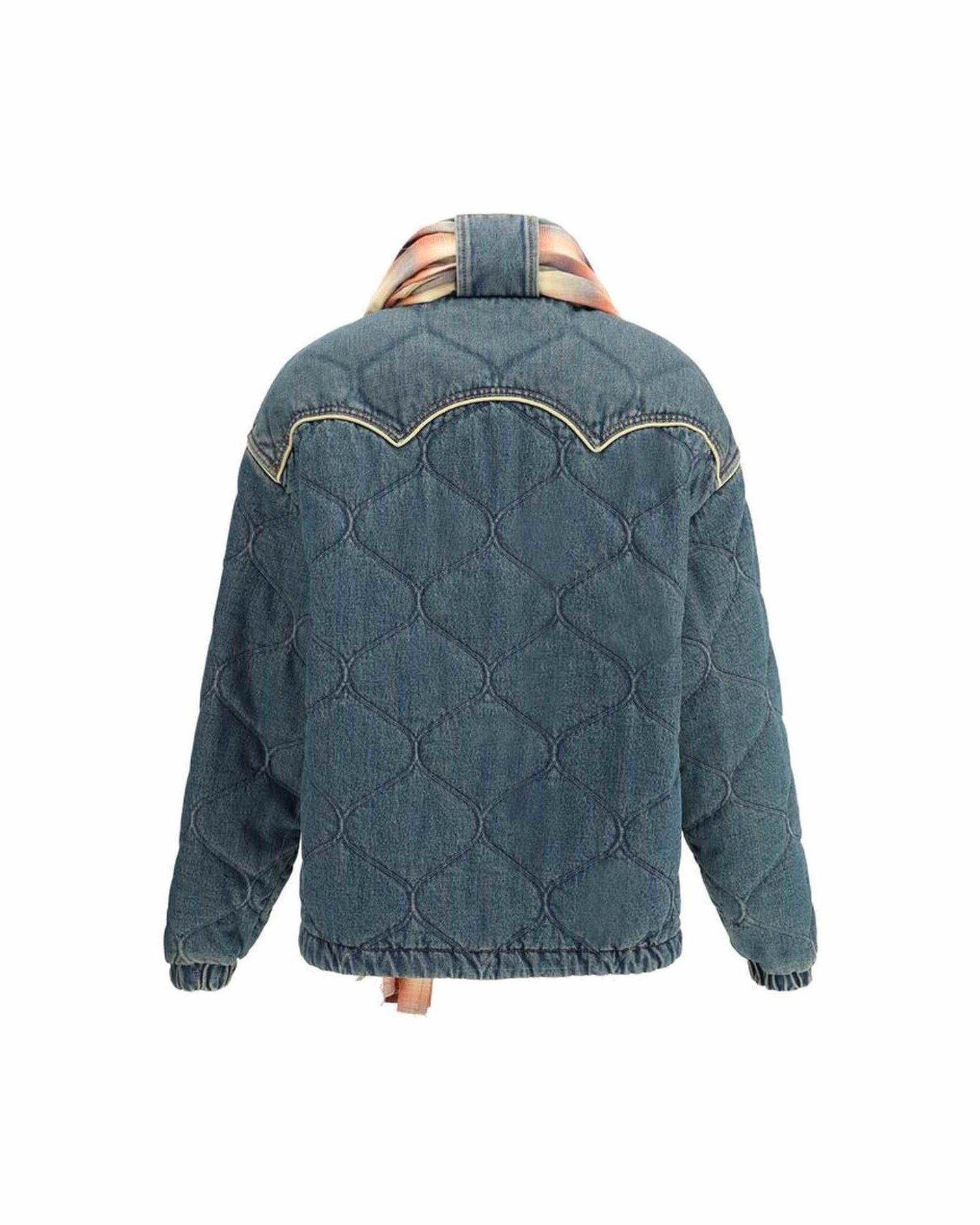 Marbell Denim Down Jacket Scarf Glam Steals