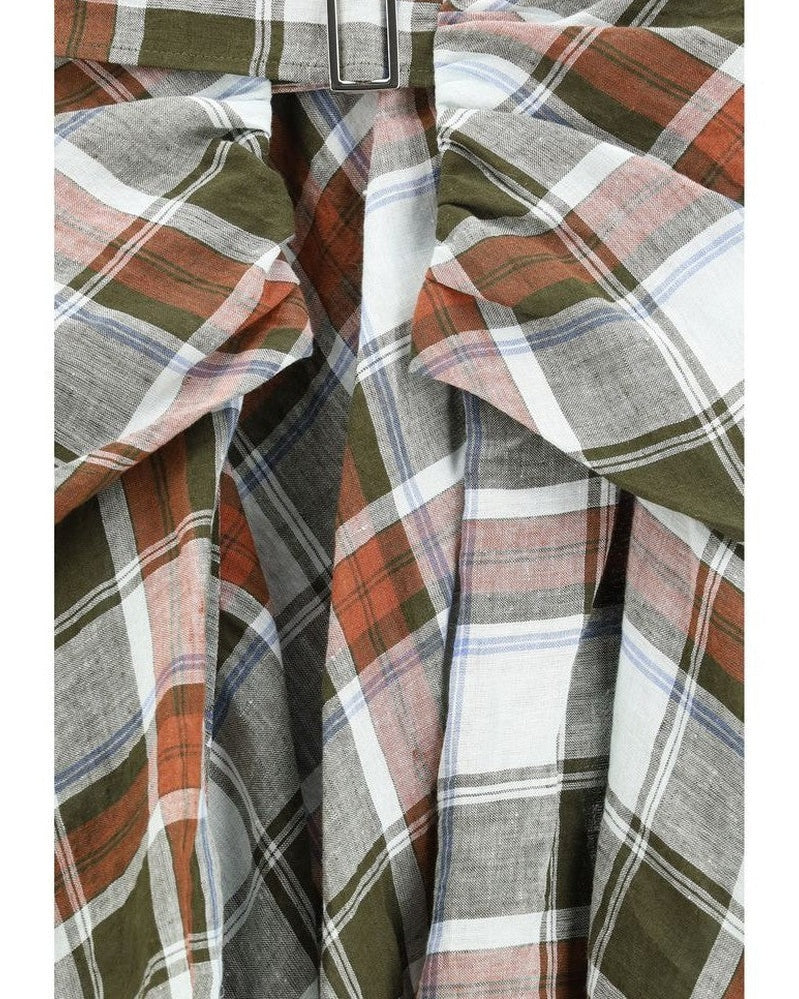 Marbell Multicolor Linen Midi Skirt 