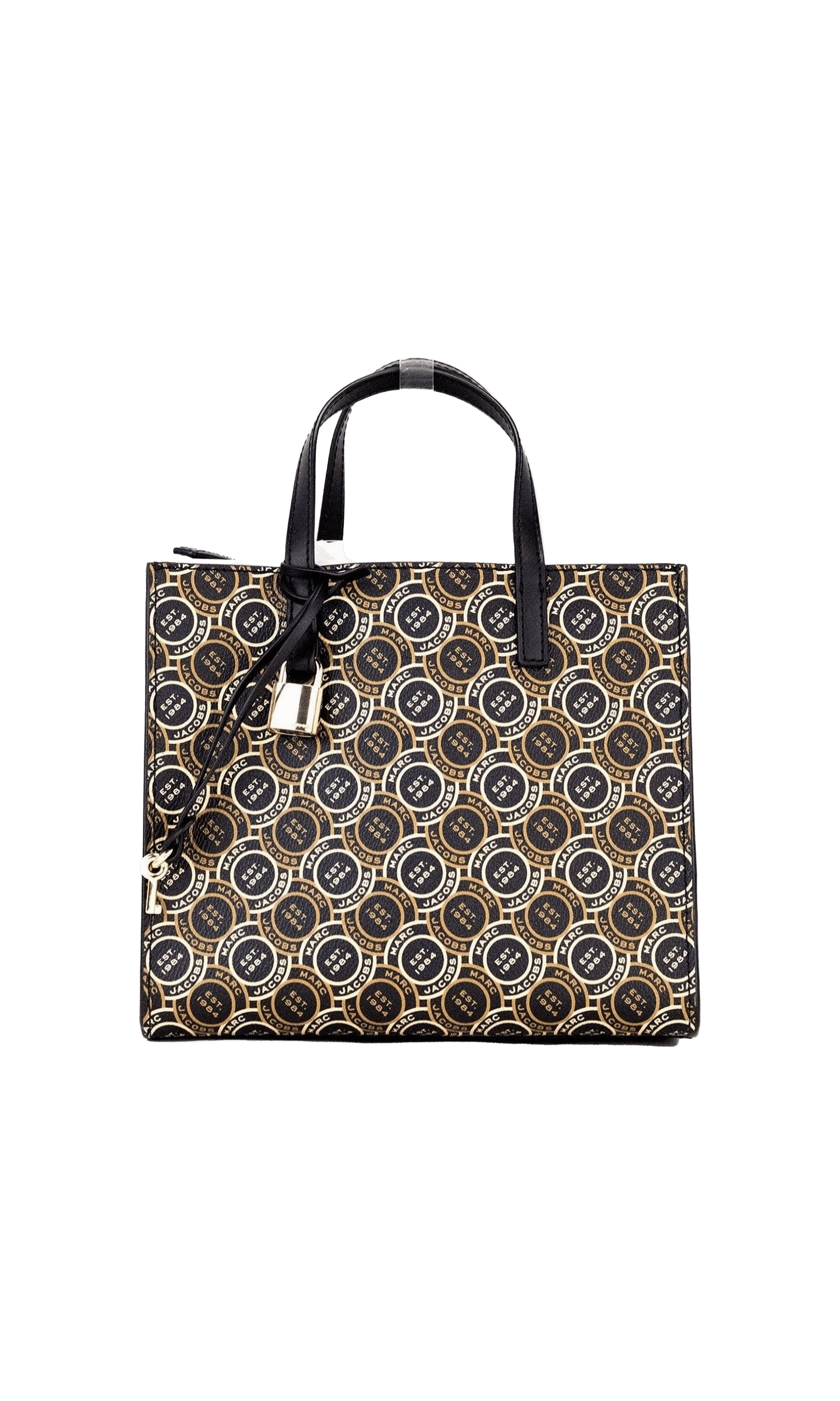 Marc Jacobs Mini Grind Signet Printed Leather Crossbody Tote Handbag Purse Glam Steals