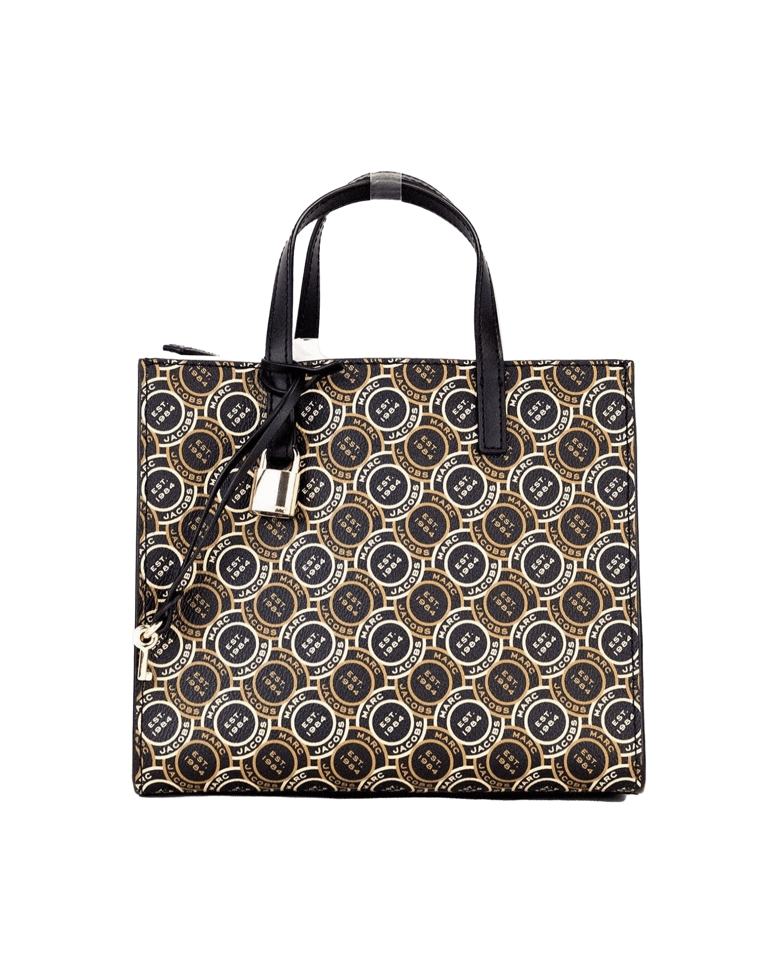 Marc Jacobs Mini Grind Signet Printed Leather Crossbody Tote Handbag Purse Glam Steals