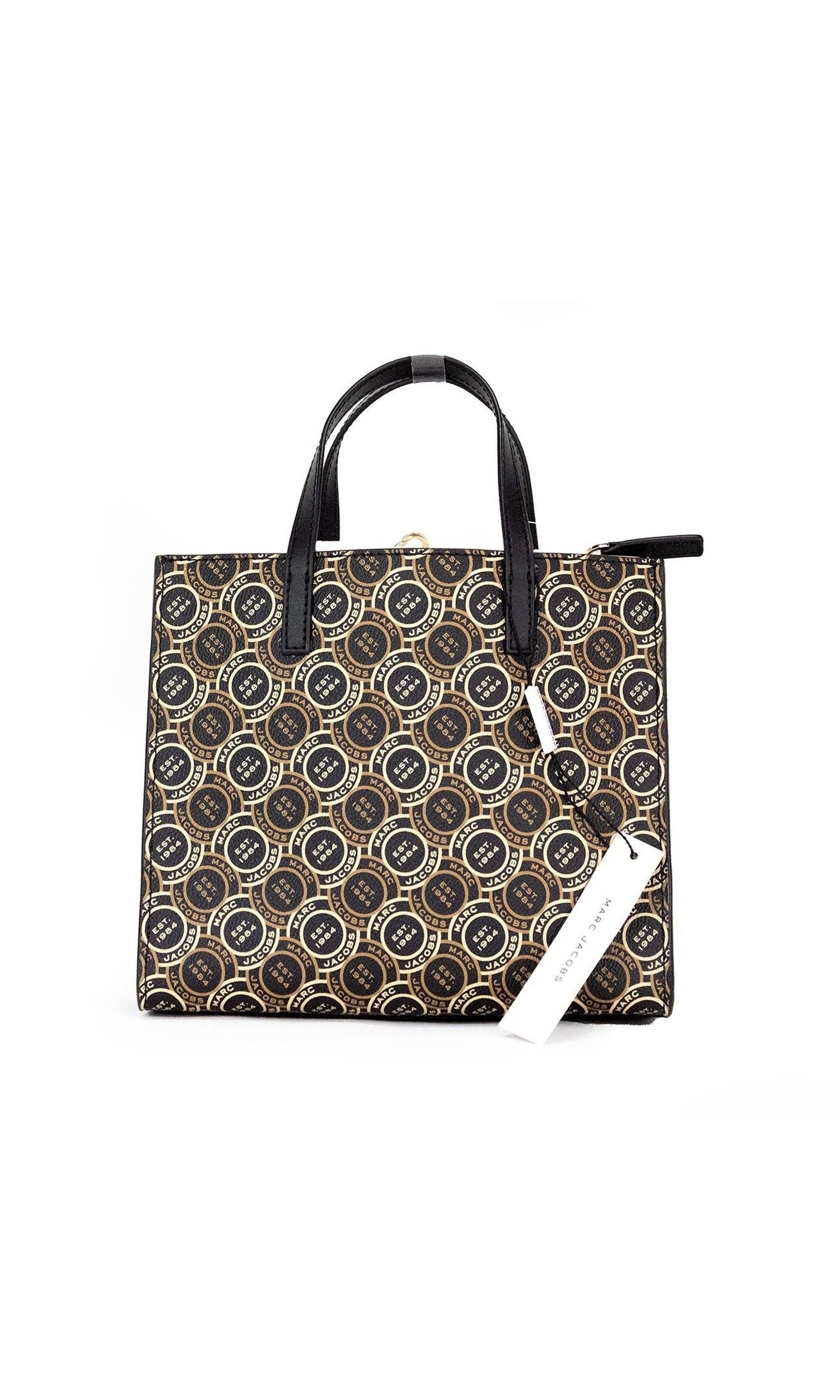 Marc Jacobs Mini Grind Signet Printed Leather Crossbody Tote Handbag Purse Glam Steals