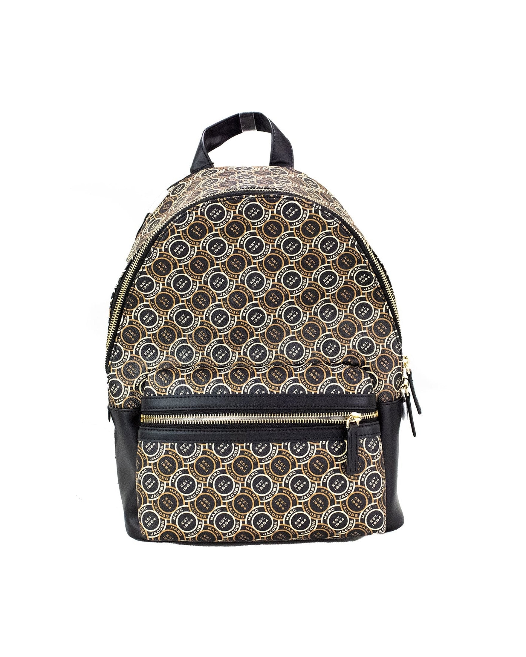 Marc Jacobs Signet Medium Logo Printed Leather Shoulder Backpack Black Bookbag Glam Steals