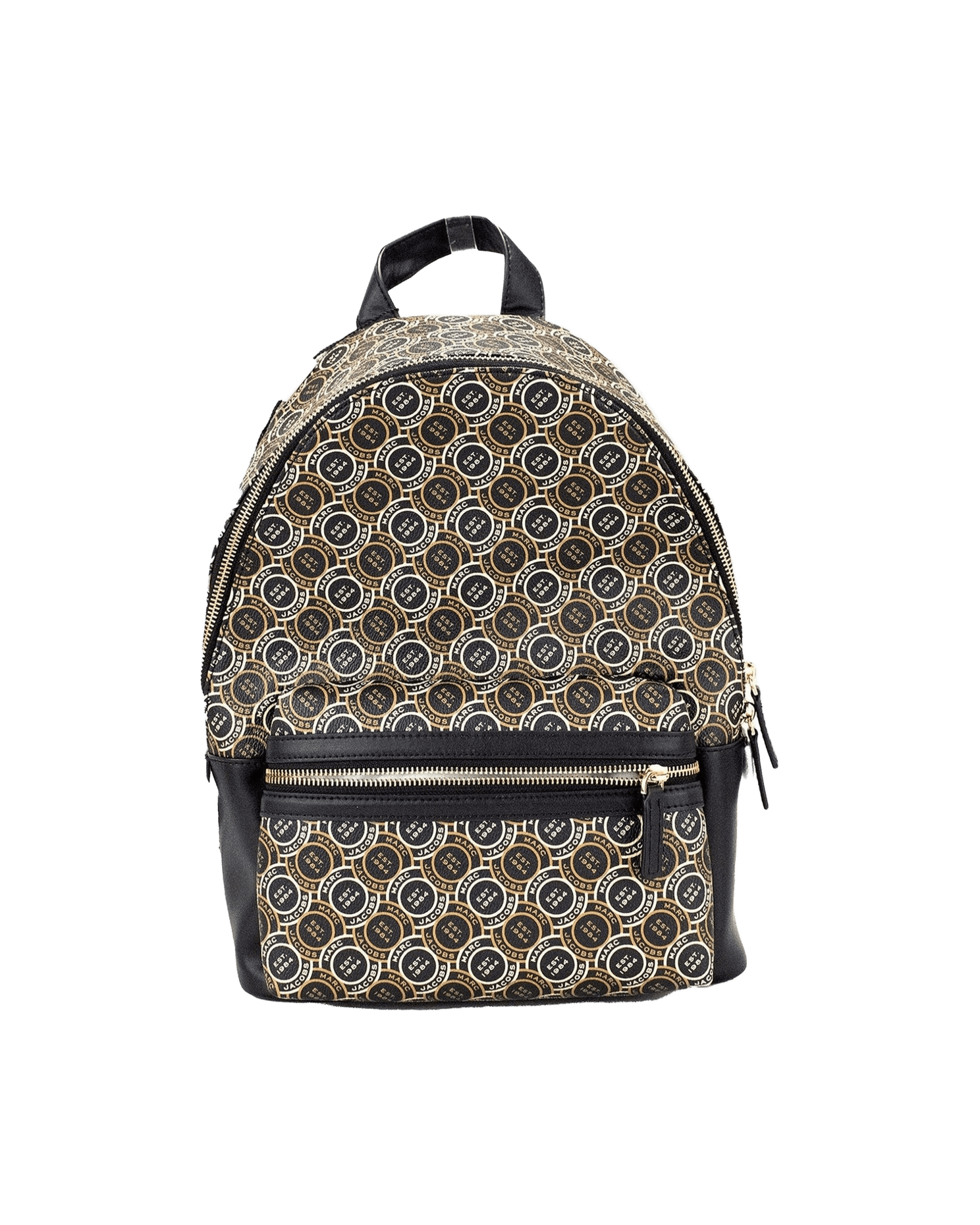 Marc Jacobs Signet Medium Logo Printed Leather Shoulder Backpack Black Bookbag Glam Steals