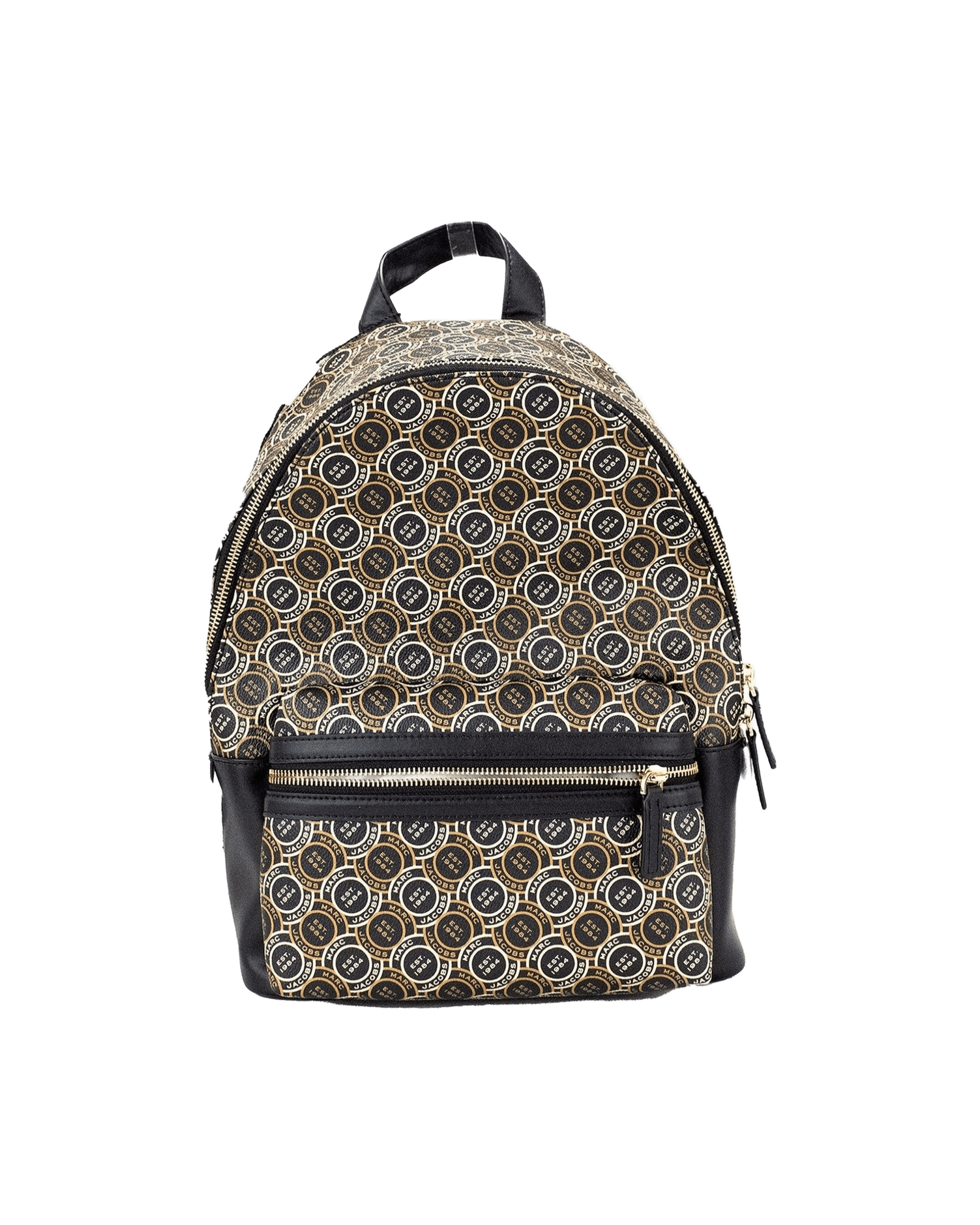 Marc Jacobs Signet Medium Logo Printed Leather Shoulder Backpack Black Bookbag Glam Steals