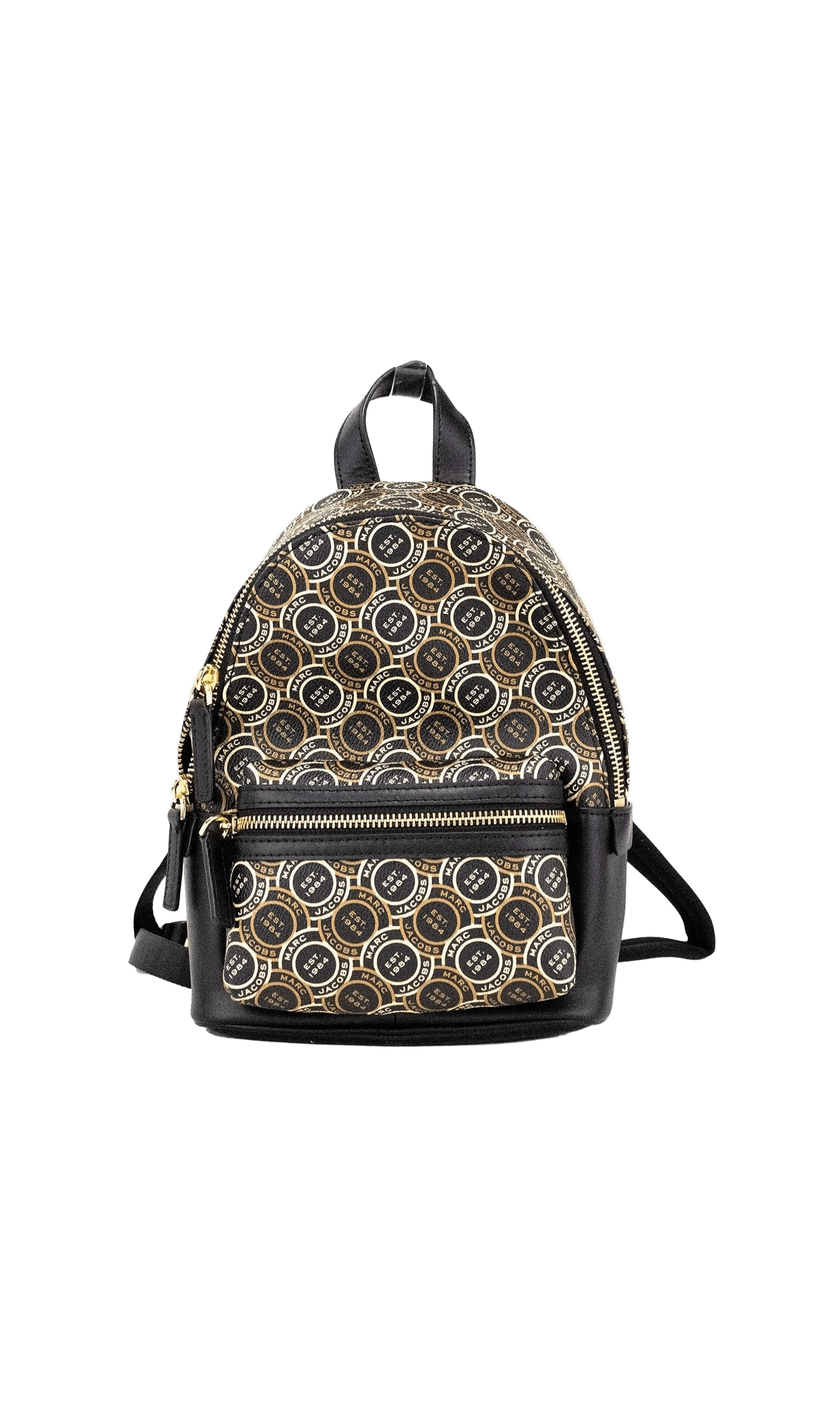 Marc Jacobs Signet Mini Logo Printed Leather Shoulder Backpack Black Bookbag Glam Steals
