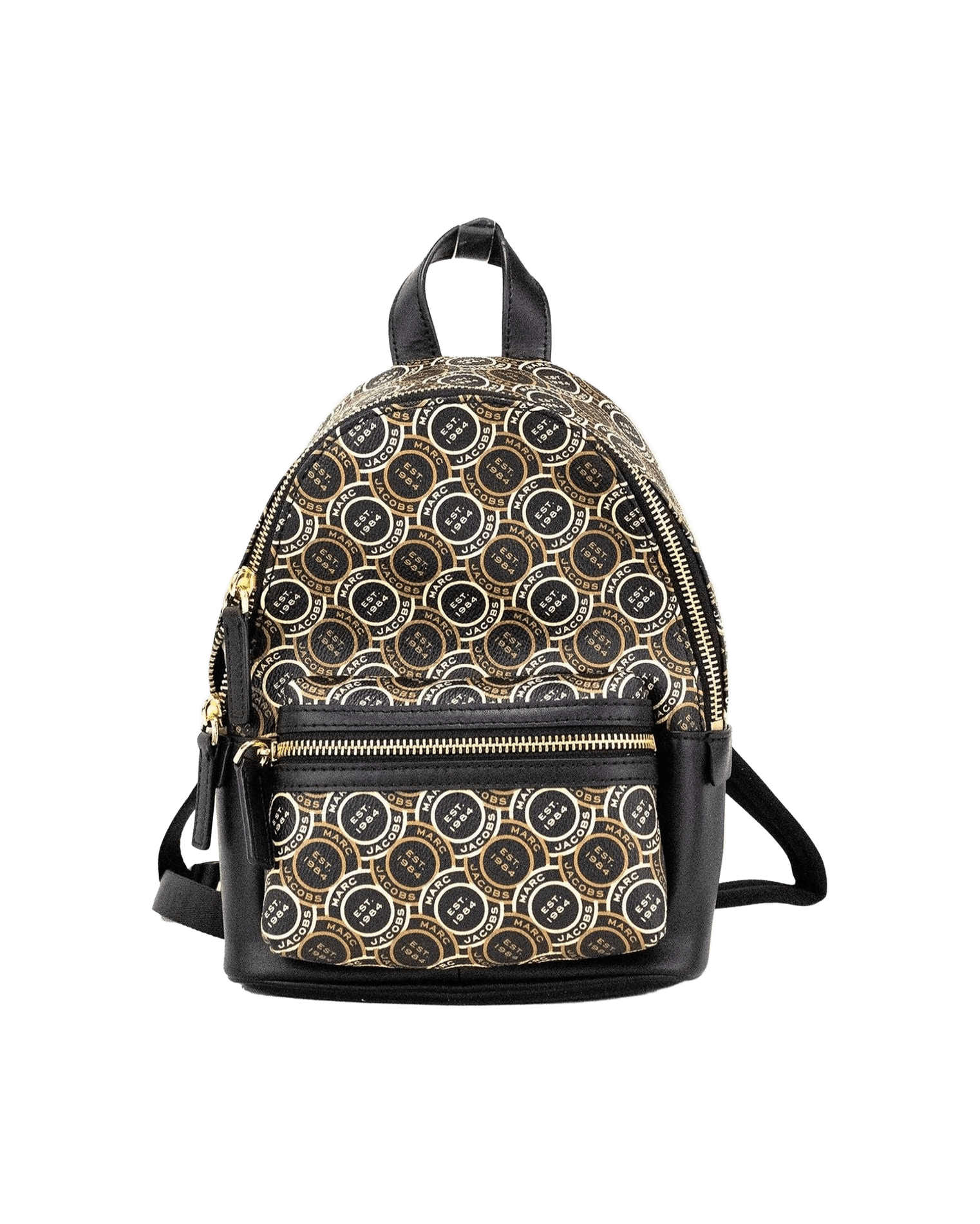 Marc Jacobs Signet Mini Logo Printed Leather Shoulder Backpack Black Bookbag Glam Steals