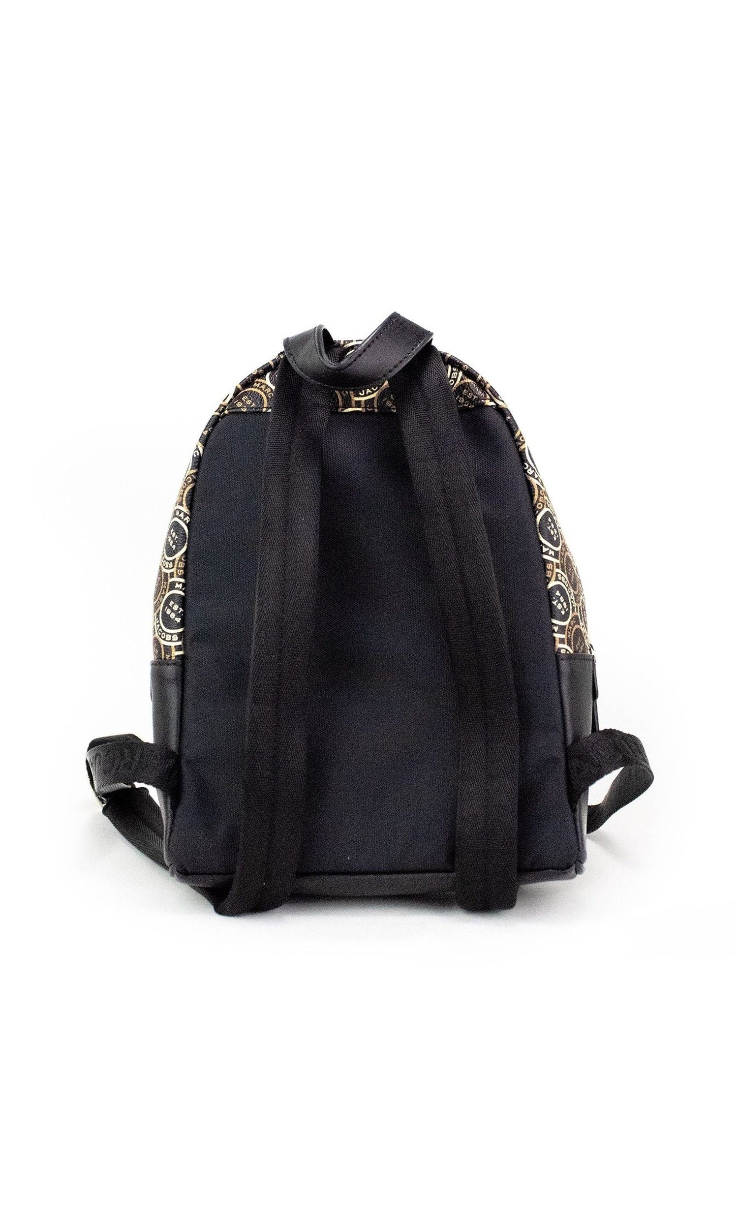 Marc Jacobs Signet Mini Logo Printed Leather Shoulder Backpack Black Bookbag Glam Steals