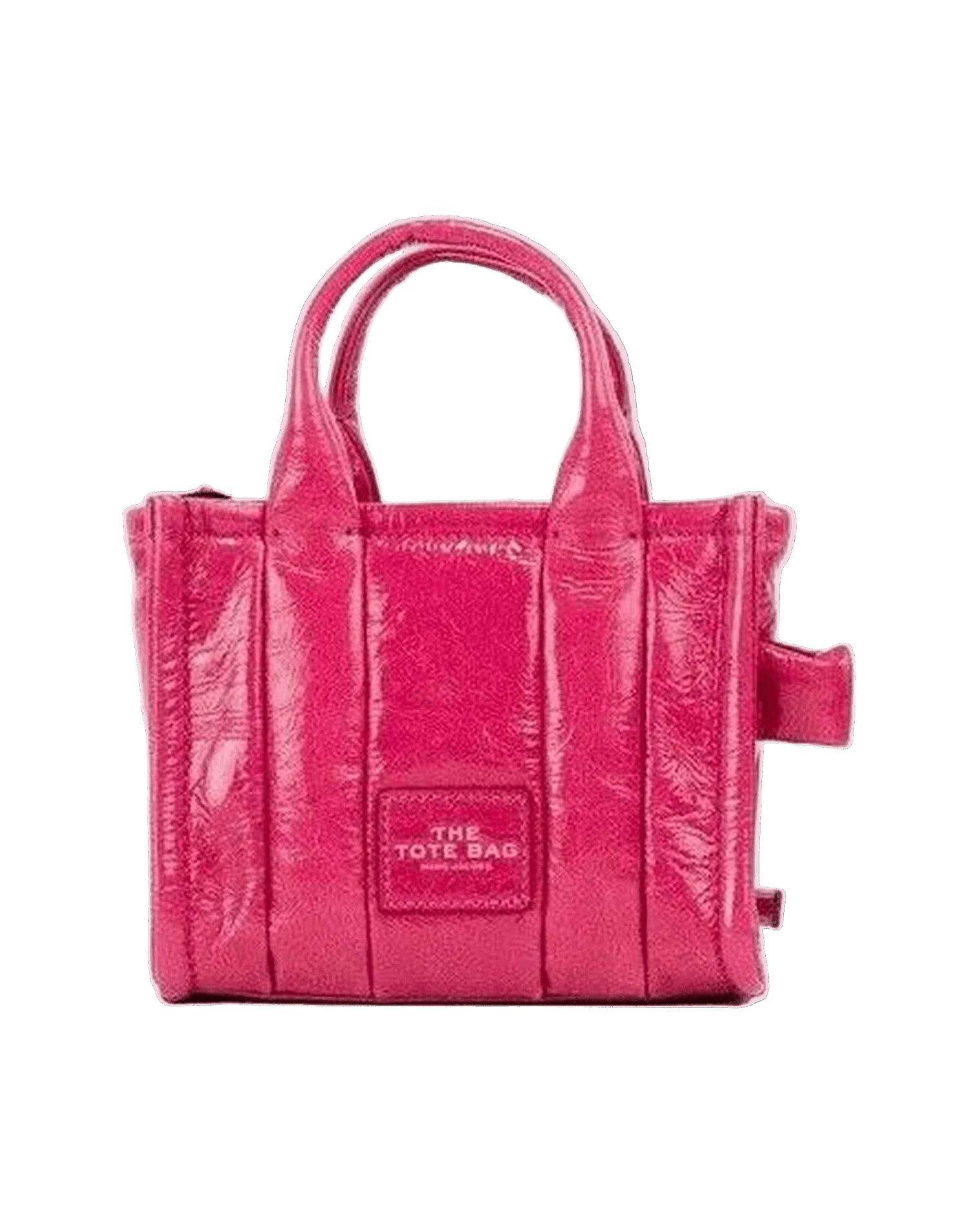 Marc Jacobs The Shiny Crinkle Micro Tote Magenta Leather Crossbody Bag Handbag Glam Steals