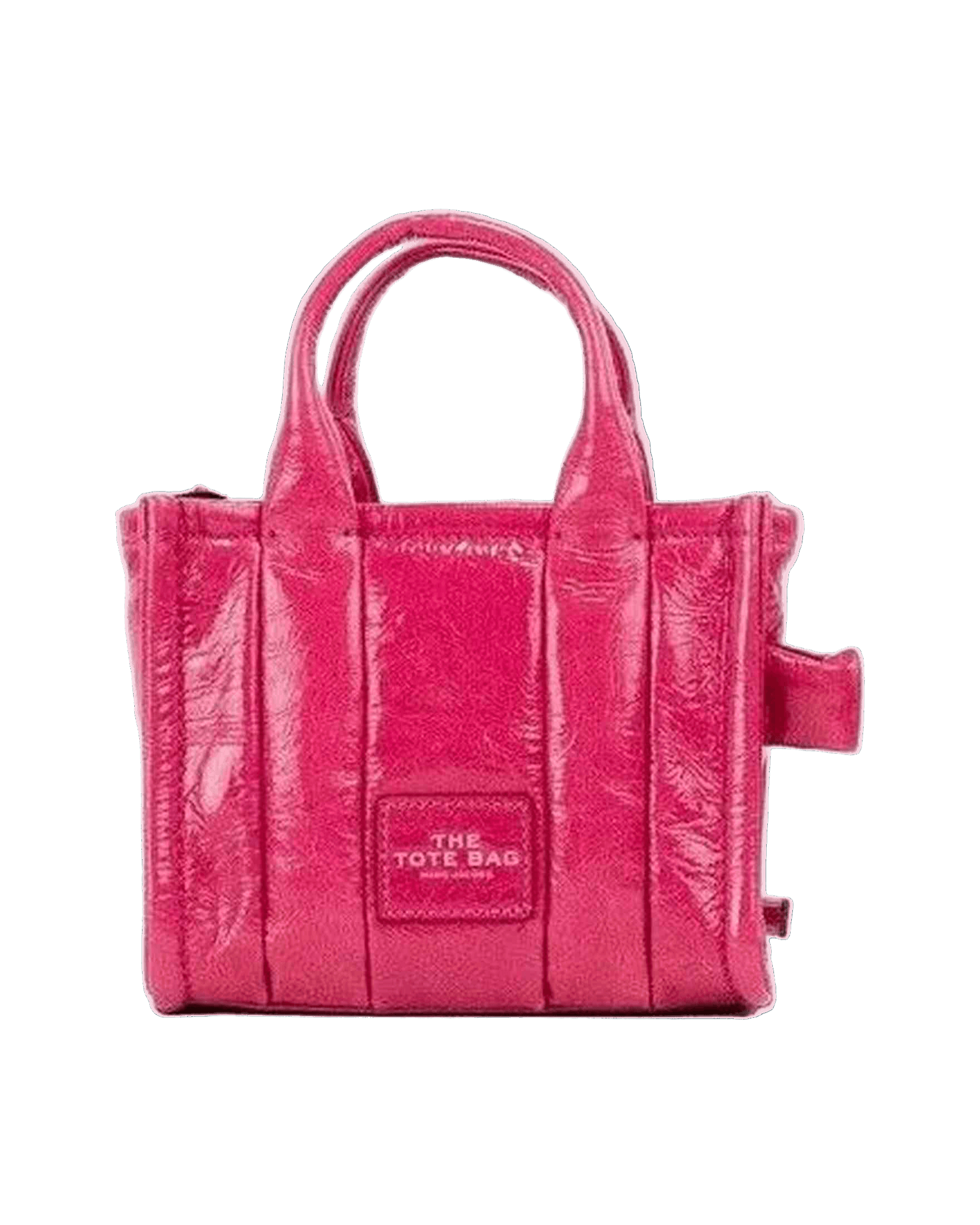 Marc Jacobs The Shiny Crinkle Micro Tote Magenta Leather Crossbody Bag Handbag Glam Steals