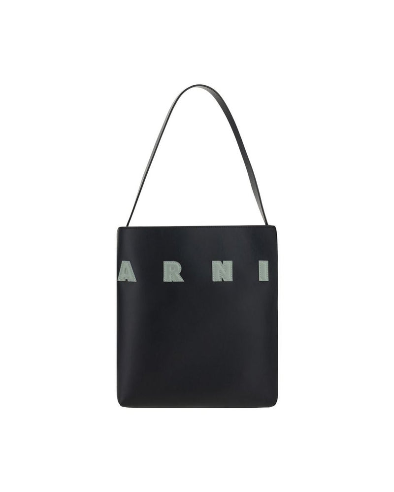 Marni Black Calf Leather Bos Taurus Shoulder Bag Glam Steals