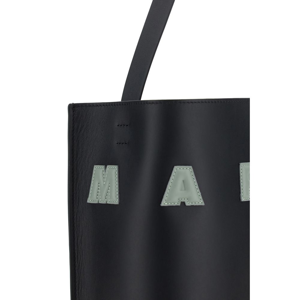 Marni Black Calf Leather Bos Taurus Shoulder Bag Glam Steals