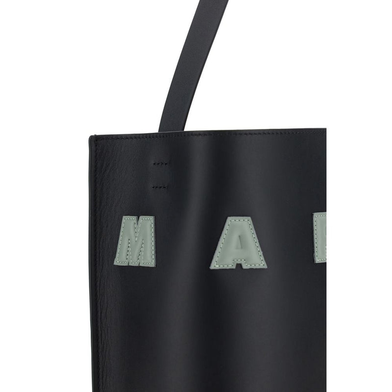 Marni Black Calf Leather Bos Taurus Shoulder Bag Glam Steals
