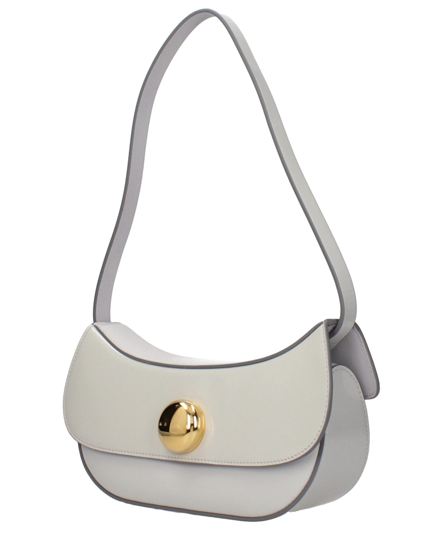 Marni Gray Leather Shoulder Bag Handbags