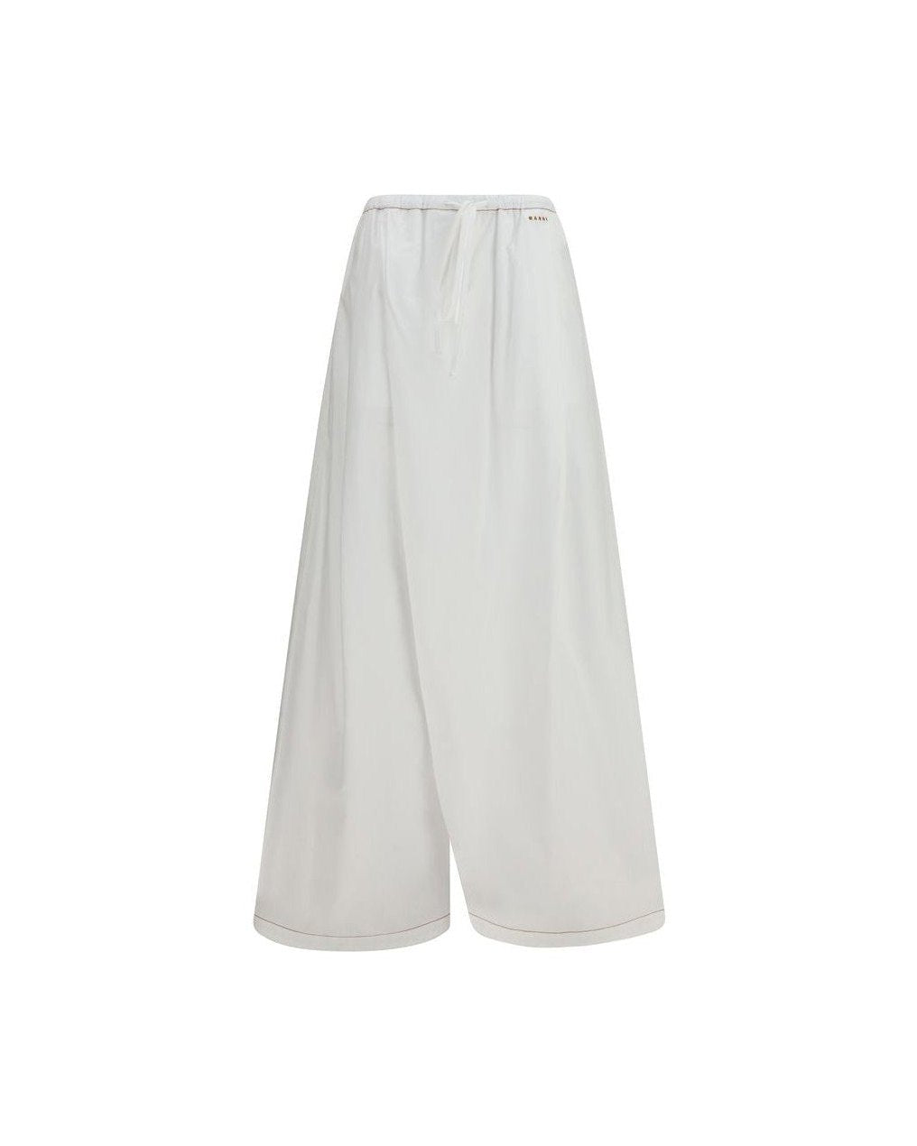 Marni White Cotton Casual Pant Glam Steals