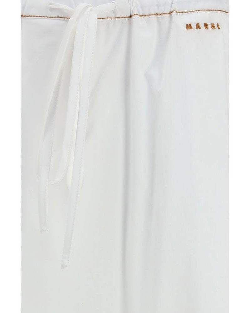 Marni White Cotton Casual Pant Glam Steals