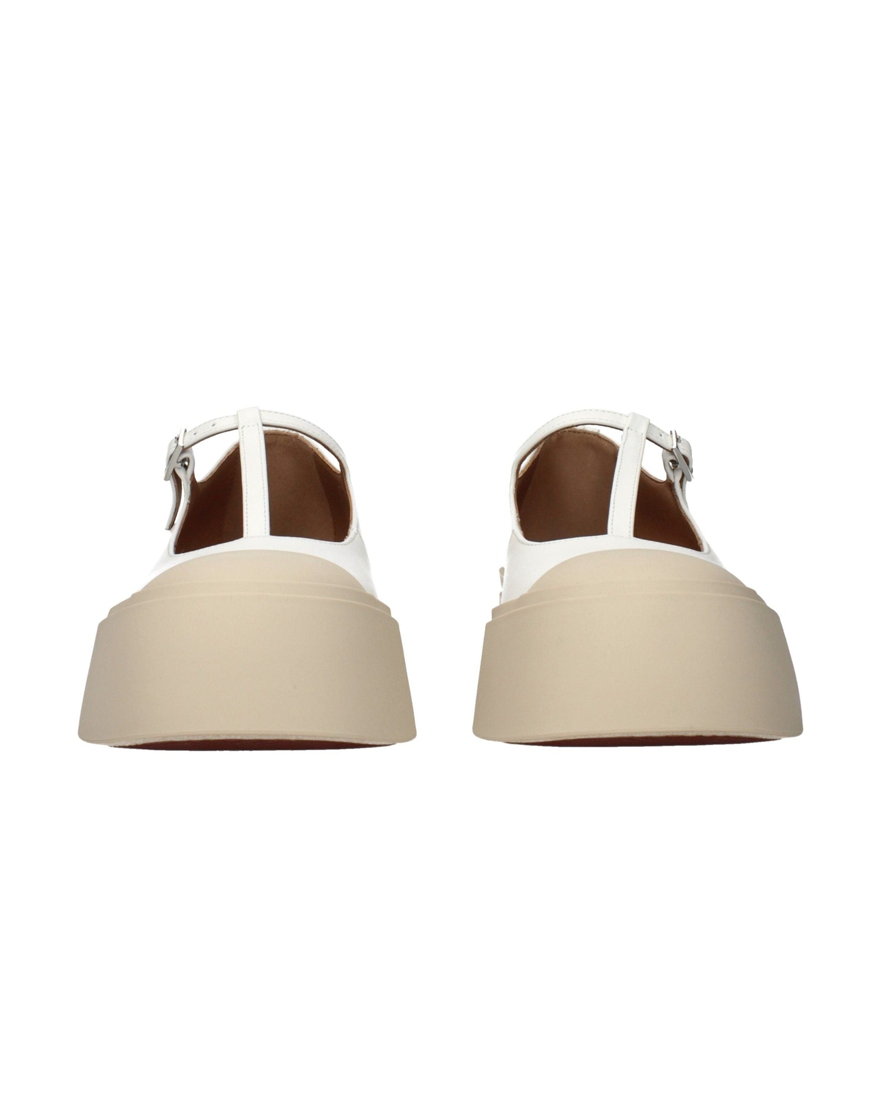 Marni White Leather Slip On Loafers Flats