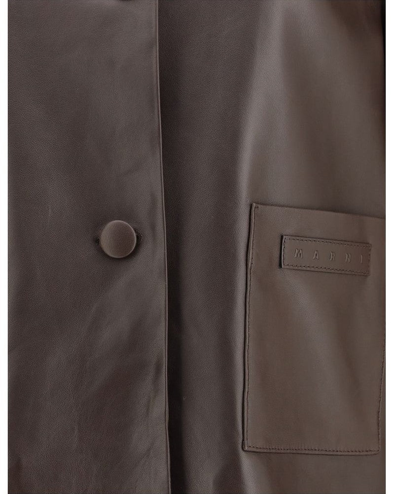 Marnie Brown Leather Jacket Coats & Jackets