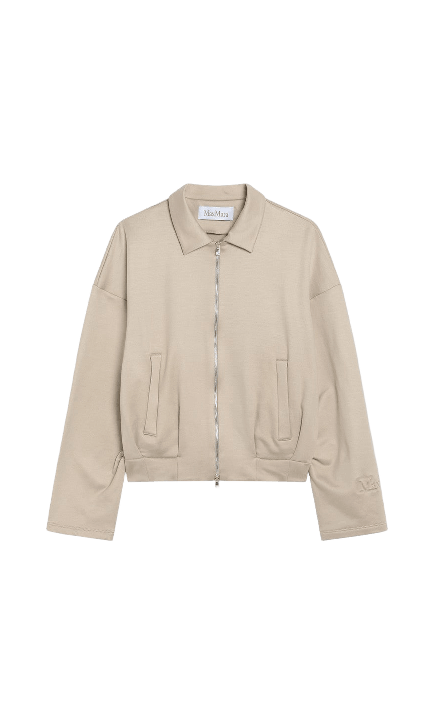 Max Mara Beige Silk Cropped Sweat-shirt in Blend Glam Steals