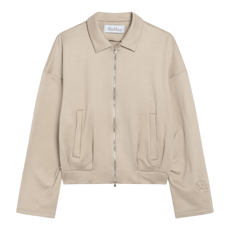 Max Mara Beige Silk Cropped Sweat-shirt in Blend Glam Steals