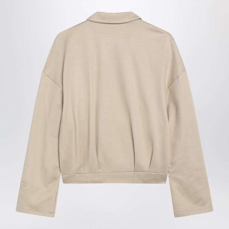 Max Mara Beige Silk Cropped Sweat-shirt in Blend Glam Steals