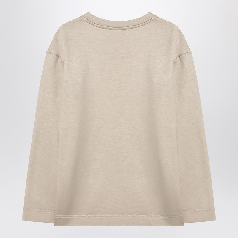 Max Mara Beige Silk Sweat-shirt in Blend Glam Steals