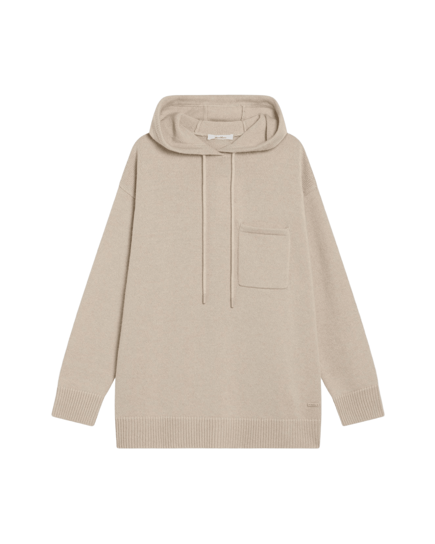 Max Mara Beige Wool And Cashmere Knit Hoodie Glam Steals