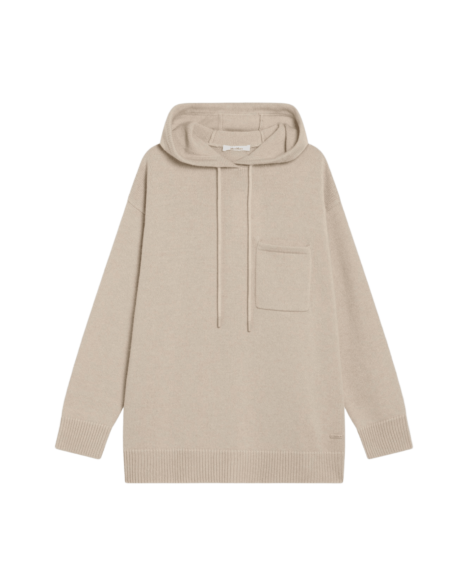 Max Mara Beige Wool And Cashmere Knit Hoodie Glam Steals