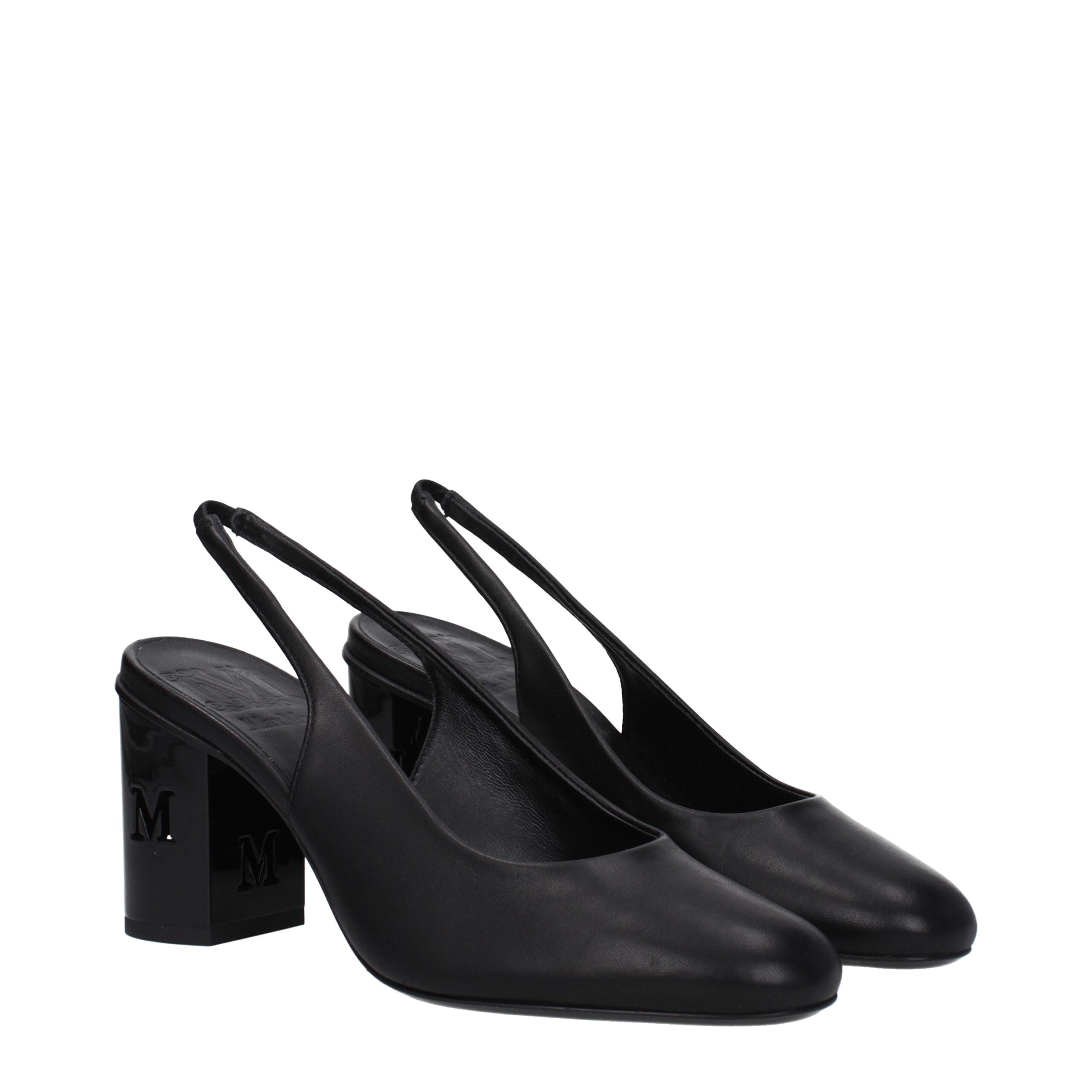 Max Mara Black Leather High Heel Pumps Glam Steals