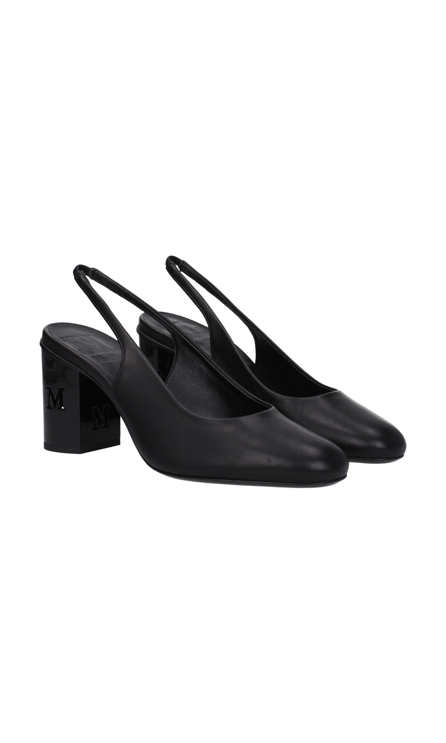 Max Mara Black Leather High Heel Pumps Glam Steals