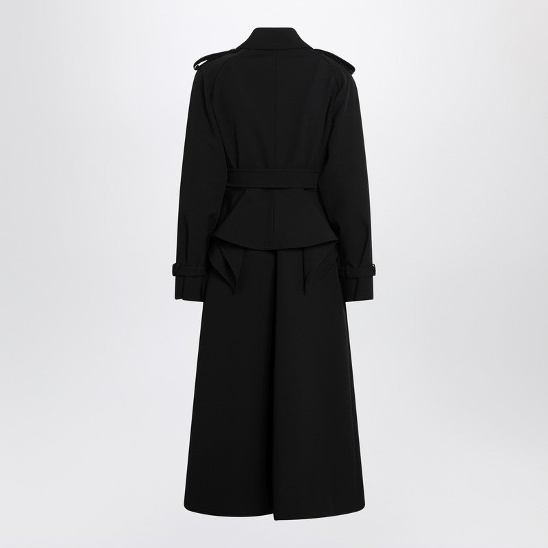 Max Mara Black Long Trench in Sable Glam Steals
