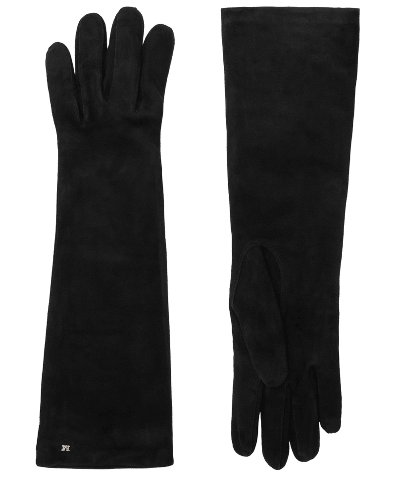 Max Mara Black Suede Long Nappa Gloves Glam Steals