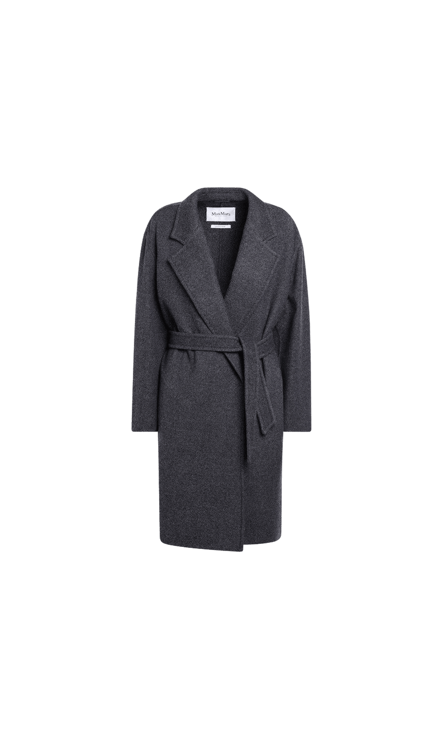 Max Mara Blue Wool Coat with Denim Effect Glam Steals