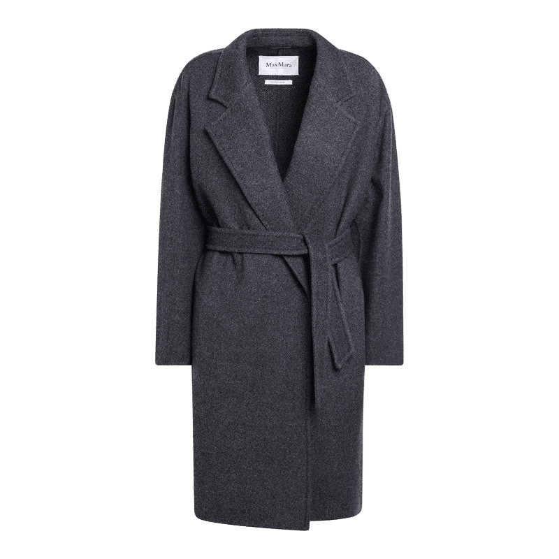 Max Mara Blue Wool Coat with Denim Effect Glam Steals