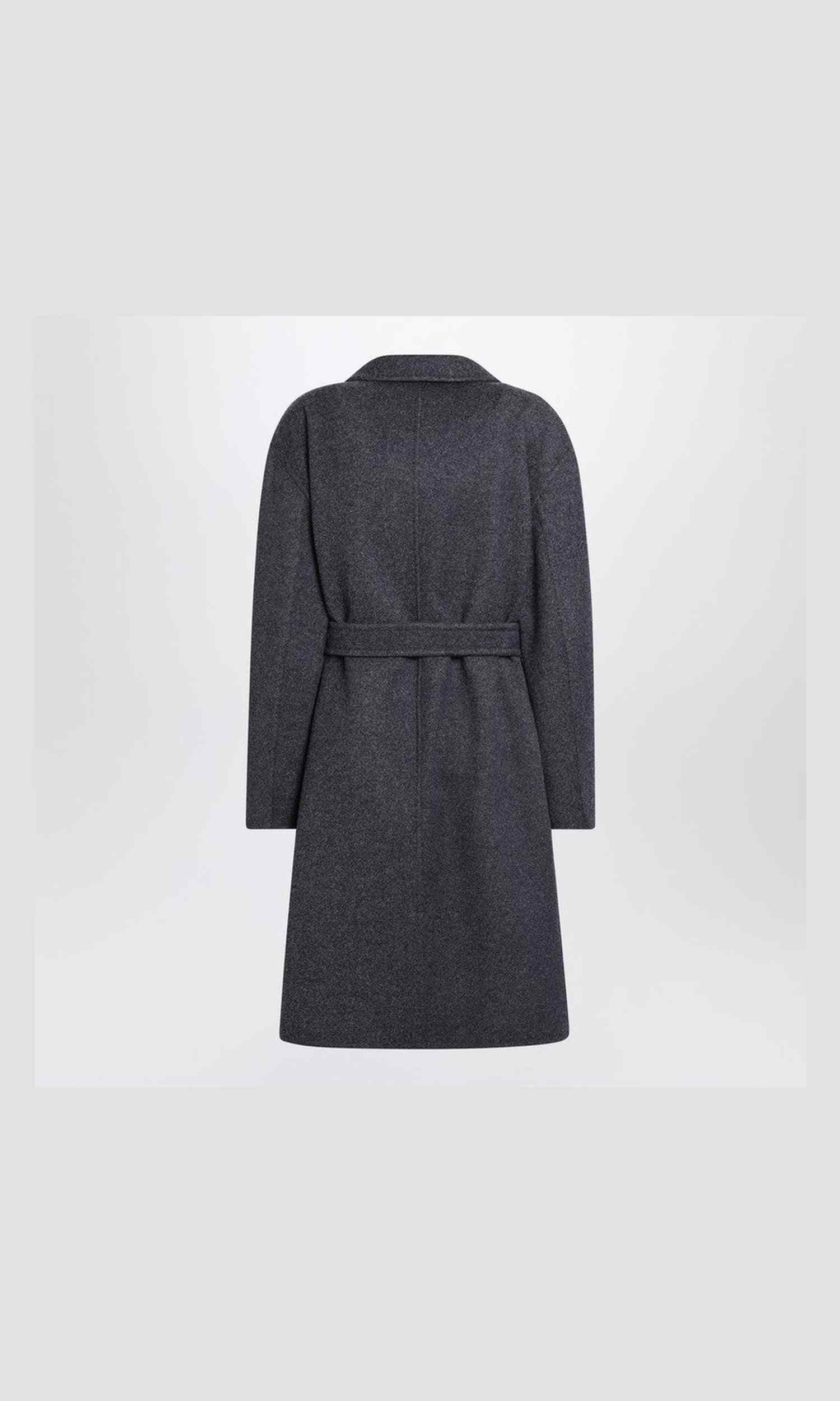Max Mara Blue Wool Coat with Denim Effect Glam Steals