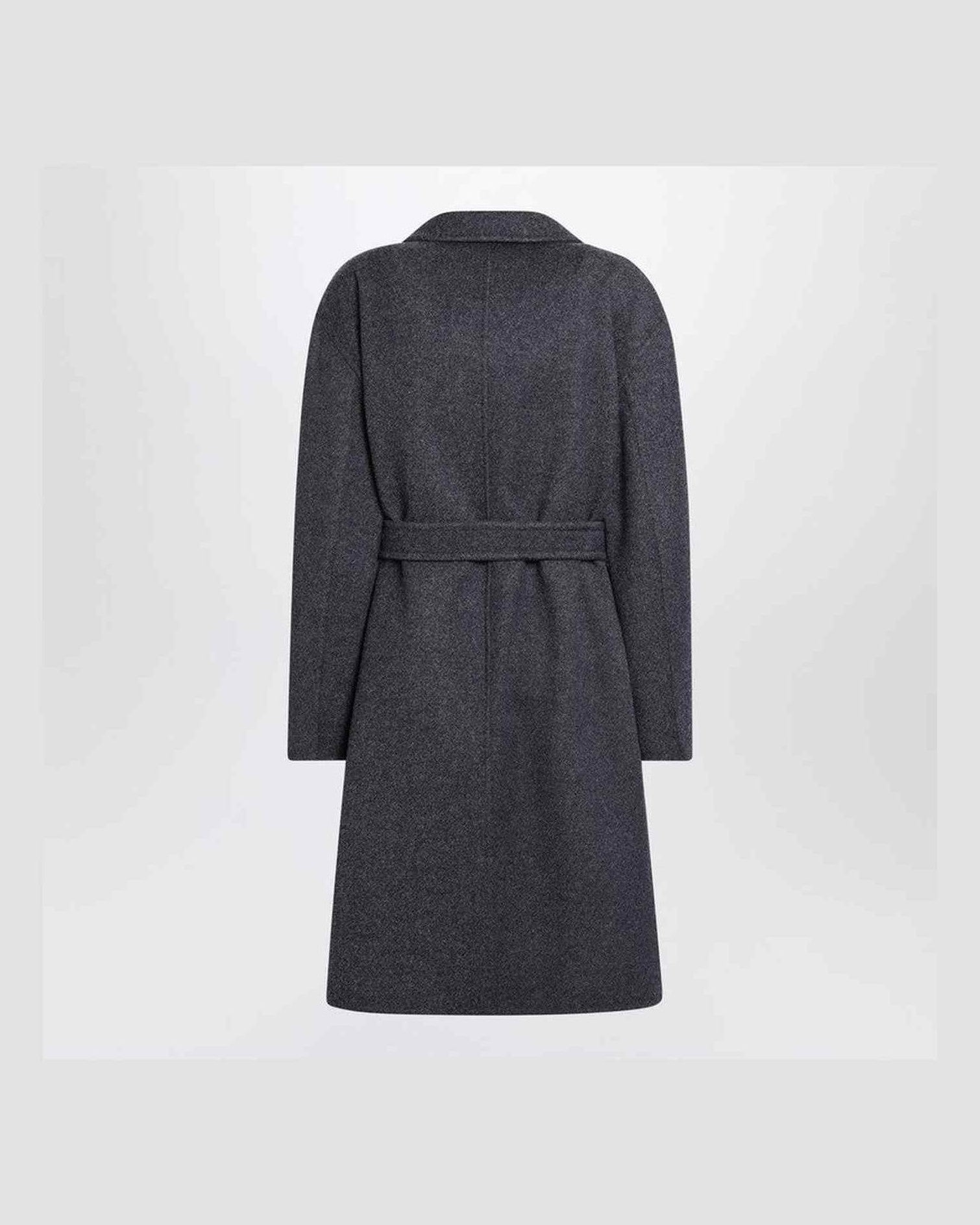 Max Mara Blue Wool Coat with Denim Effect Glam Steals