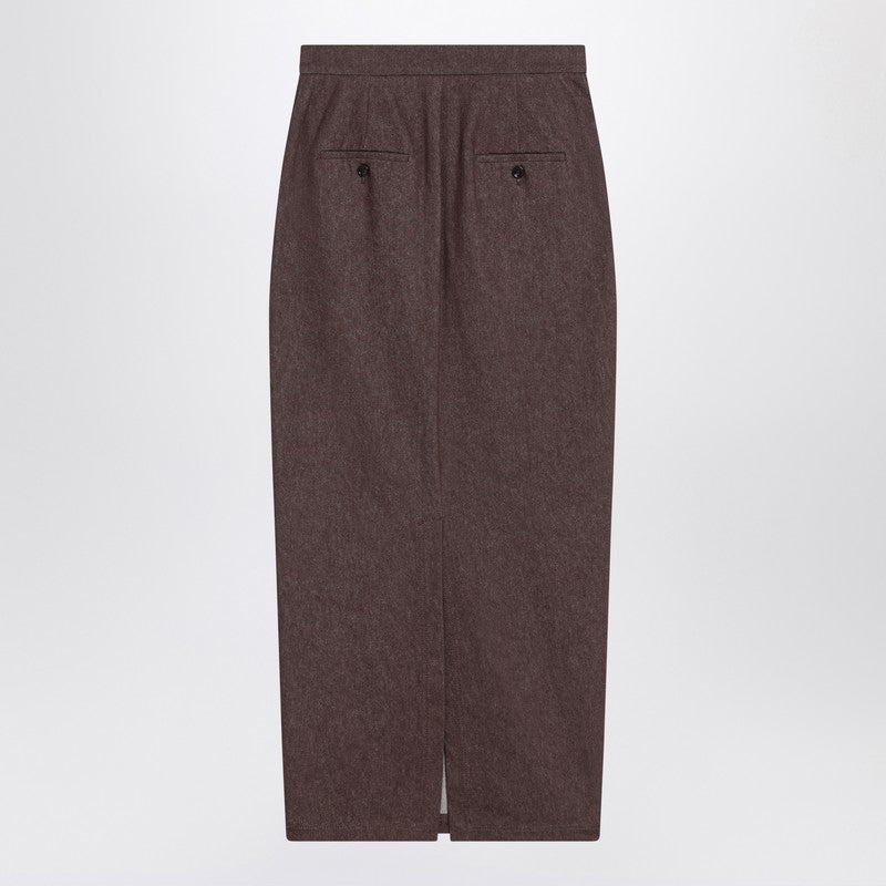 Max Mara Brown Denim Long Skirt in Effect Glam Steals
