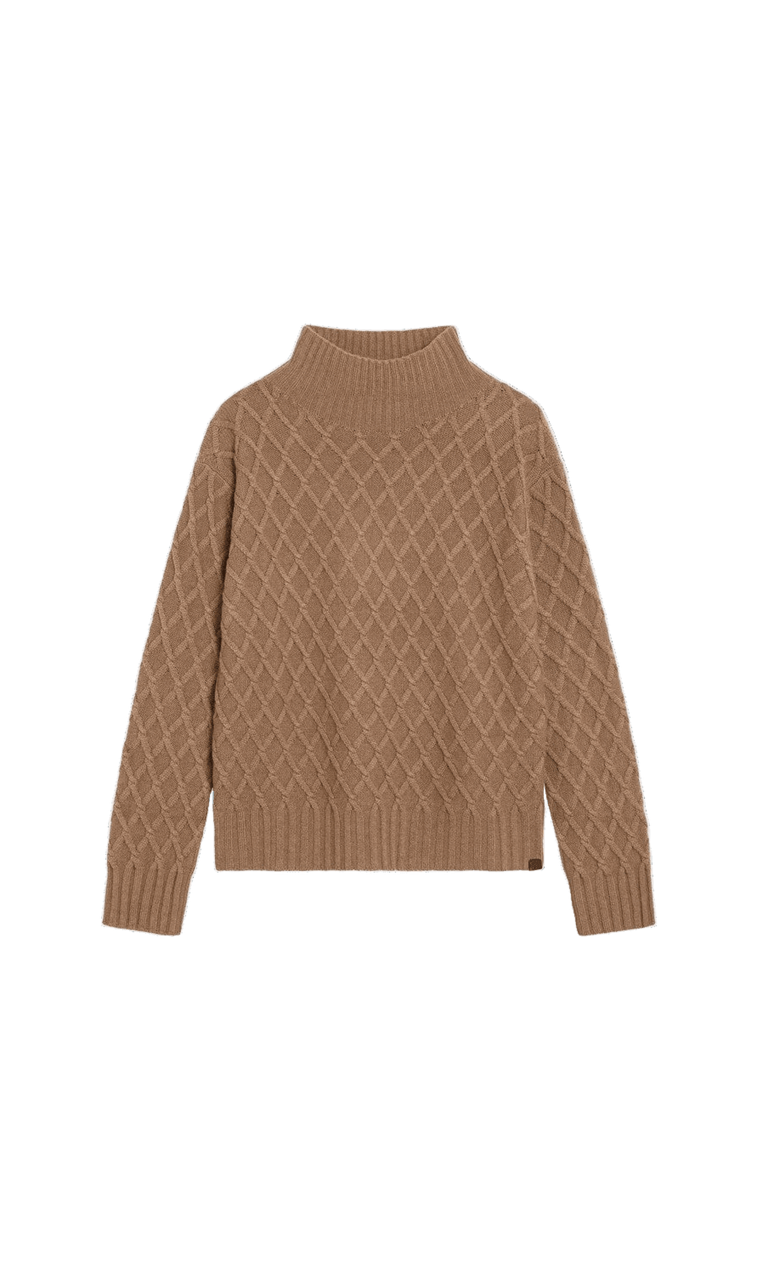 Max Mara Camel Cable Knit Turtleneck Jumper Glam Steals