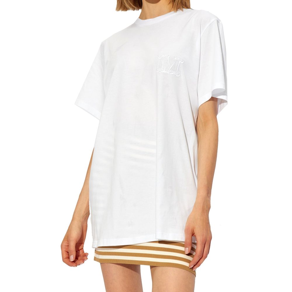Max Mara Cotton Mango Logo Embroidered T-Shirt Glam Steals