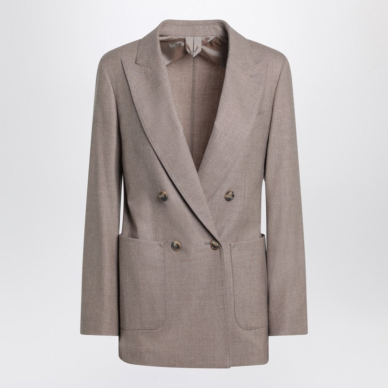 Max Mara Double Breasted Cashmere Jacket in Dove Color Glam Steals