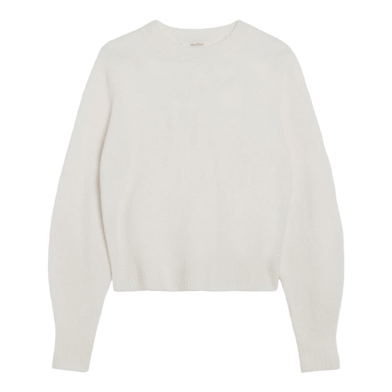 Max Mara Ivory Sweater in Stretch Cashmere Knit Glam Steals